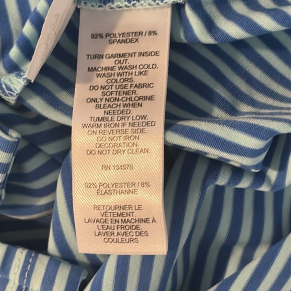 New Vineyard Vines Blue Striped Polyester & Spandex Long Sleeve Pullover XXS - Picture 8 of 8
